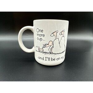 Vintage 1985 Current Mug Cup "One More Cup and I'll Be On My Feet" Cartoon